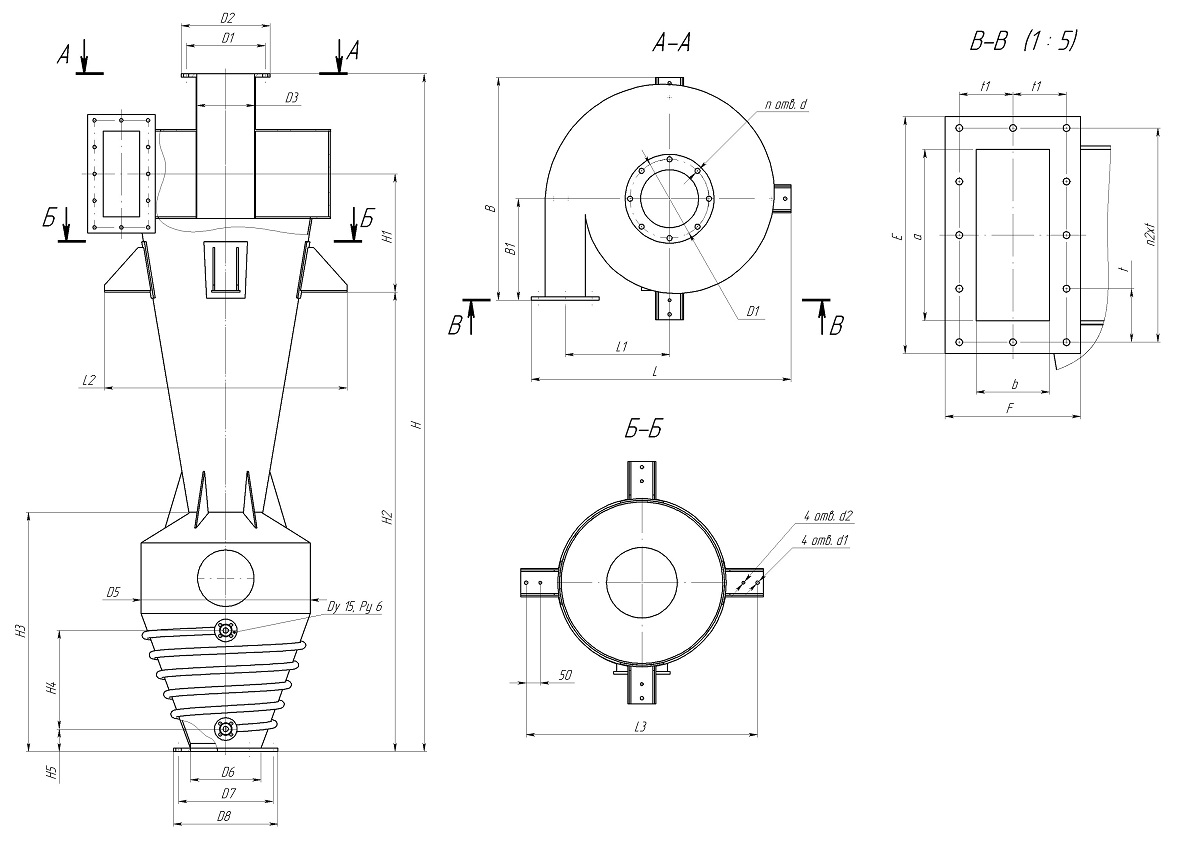 чертеж циклона СК-ЦН-34 в Ржеве